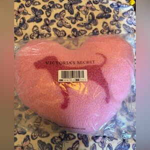 Victoria's Secret Pink Heart Pillow with Dog Silhouette brand new